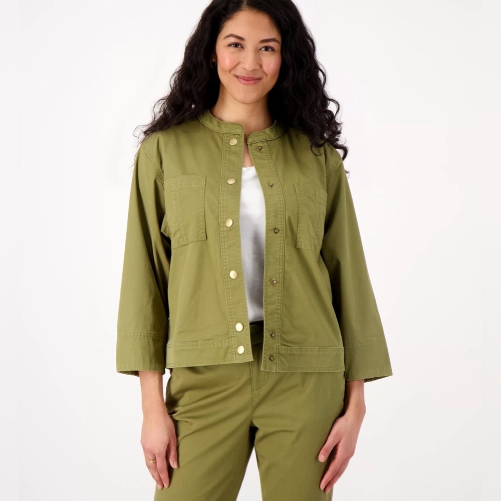 Laurie Felt Lightweight Chino Jacket Martini Olive Green Size L